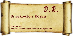 Draskovich Rózsa névjegykártya