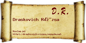 Draskovich Rózsa névjegykártya
